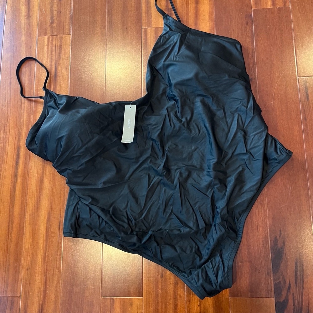 New NWT J.Crew‎ Black Swimsuit One-Piece Swim Spaghetti Strap Plus Size 24
